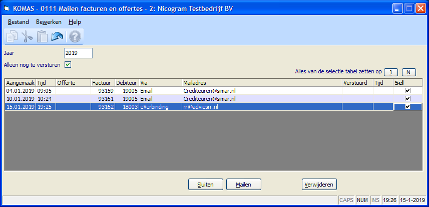 Facturen in PDF en/of UBL mailen